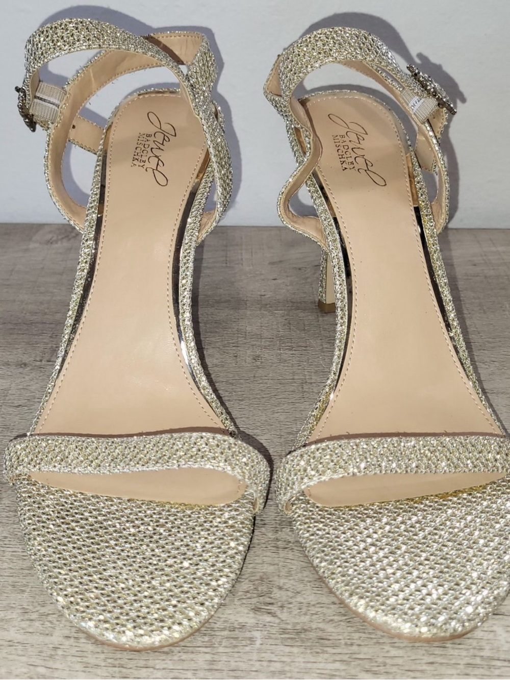 Badgley Mischka Gold Strappy Heels
